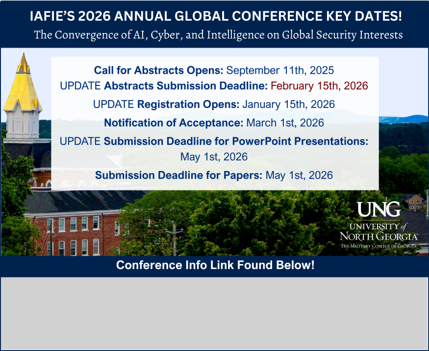 This conference is open to all that are interested in intelligence studies, global security, cyber education, international relations, psychology, criminal justice, and history.